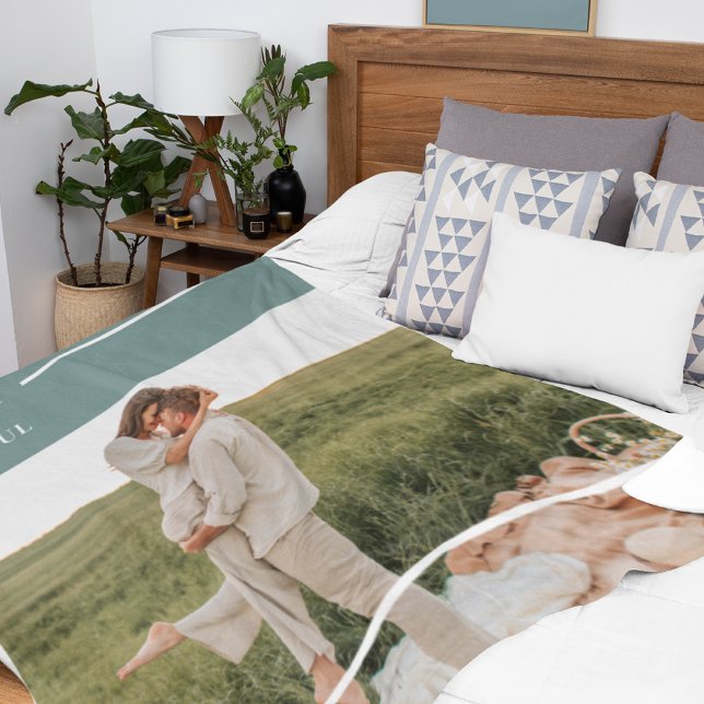 Couverture Polaire Photo moderne Green Famille Jolie Cadeau (Créateur téléchargé)