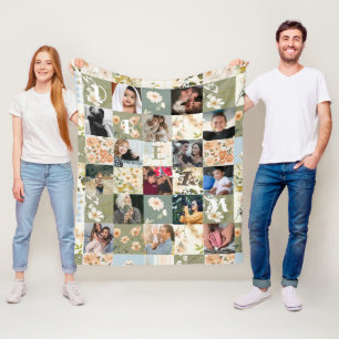 Couverture Polaire Photo Motif de l'effet Quilt de l'effet de patchwo