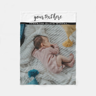 Couverture Polaire Photo personnalisée Baby Love & Name Memories