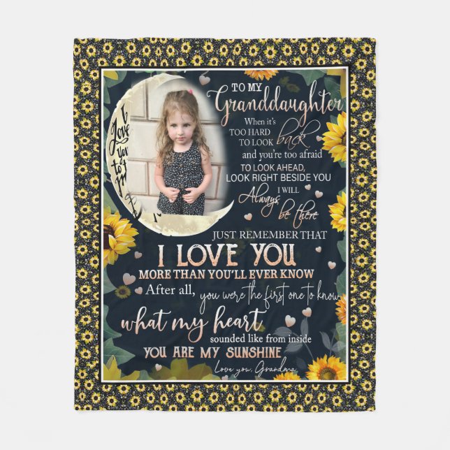 Couverture Polaire Photo personnalisée customisée Grandgirl I Love Yo (Devant)