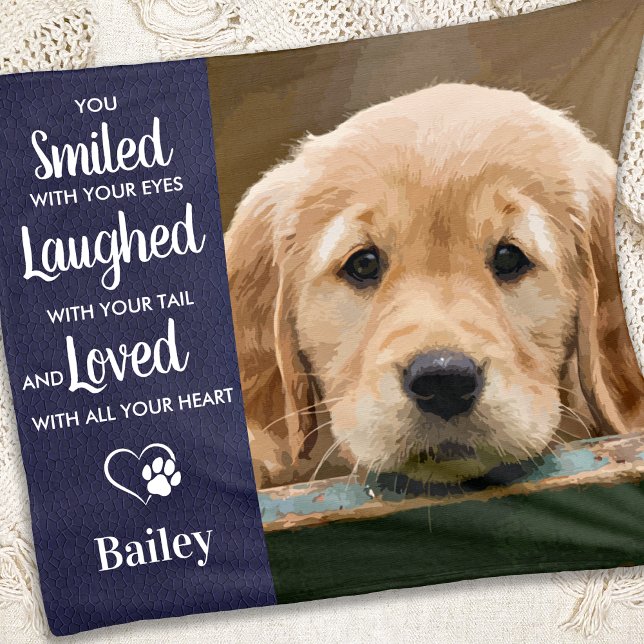 Couverture Polaire Photo Personnalisée De Chien Moderne Pet Memorial (Créateur téléchargé)