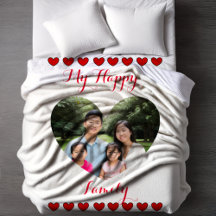 Photo personnalisée Happy Family Heart Frame