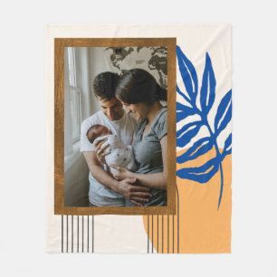 Couverture Polaire Photo personnalisée Moderne Abstrait Botanique Ble