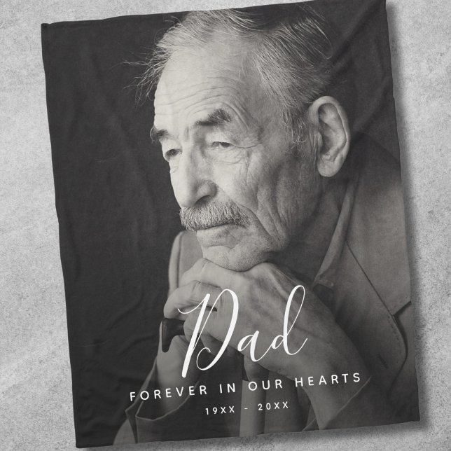 Couverture Polaire Photo personnalisée Père mémorial personnalisé (Dad Photo Memorial Blanket)