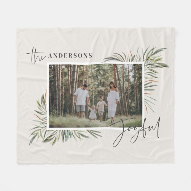 Couverture Polaire Photographie botanique naturelle et élégante Noël  (Devant (Horizontal))