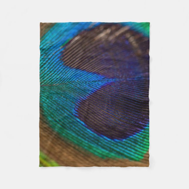 Couverture Polaire Photographie de plumes de paon (Devant)