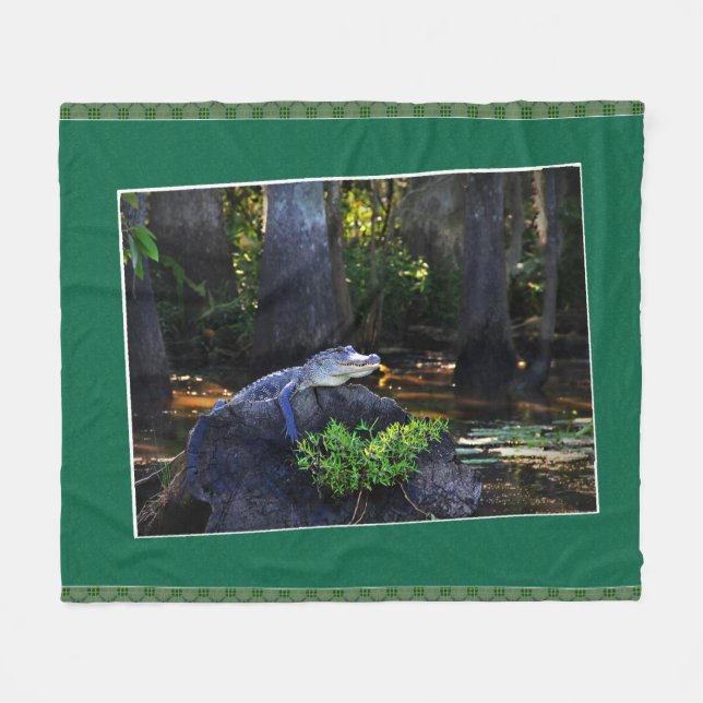 Couverture Polaire Photographie Wild Alligator Imprimer (Devant (Horizontal))