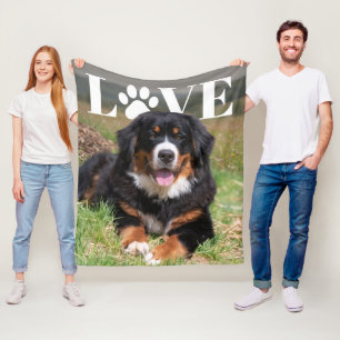 Couverture Polaire PhotoPop Empreinte de Patte Amour
