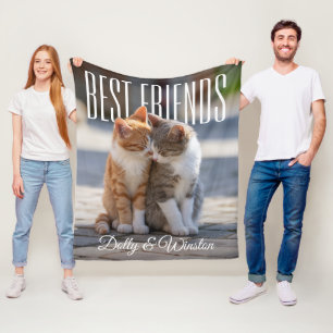 Couverture Polaire PhotoPop Meilleurs Amis Chat Personnalisé
