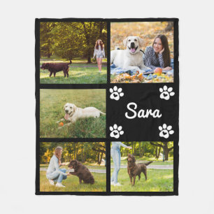 Couverture Polaire Photos de mât de chien customisées Nom et image de