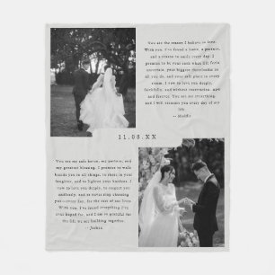 Couverture Polaire Photos en noir et blanc personnalisés pour vos vœu