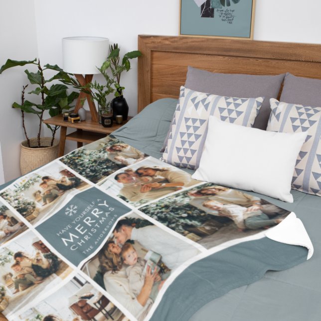 Couverture Polaire Photos Multi Holiday | Merry Christmas | (Créateur téléchargé)