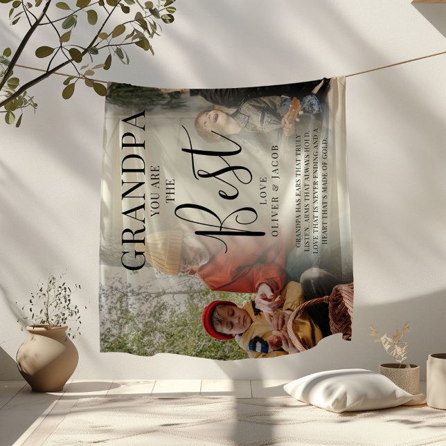 Couverture Polaire Photos, Noms et Guides de Citation 'GRANDPA' (Créateur téléchargé)