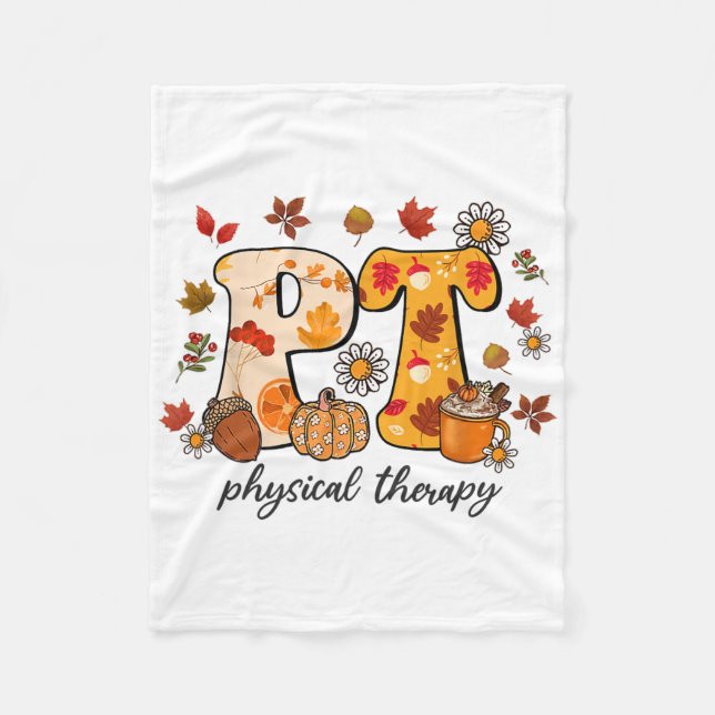 Couverture Polaire Physical Therapist Shirt Pt Fall Thanksgiving Autu (Devant)