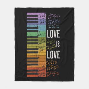 Couverture Polaire piano arc-en-ciel