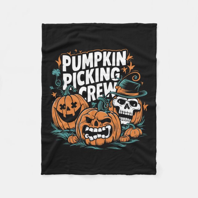 Couverture Polaire Picking Crew Funny Citrouille Patch Costume d'Hall (Devant)