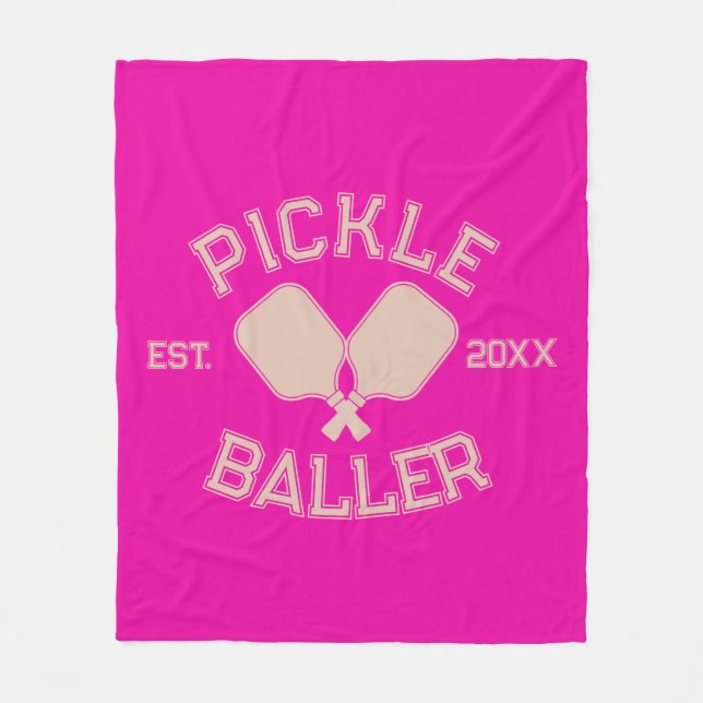 Couverture Polaire Pickle Baller Pickleball Collegiate Typographie (Devant)