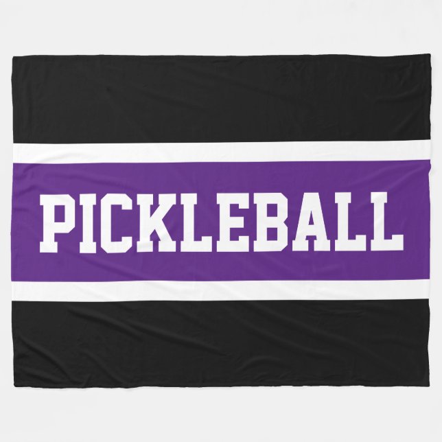 Couverture Polaire PICKLEBALL Athlétisme Noir violet blanc rayures (Devant (Horizontal))
