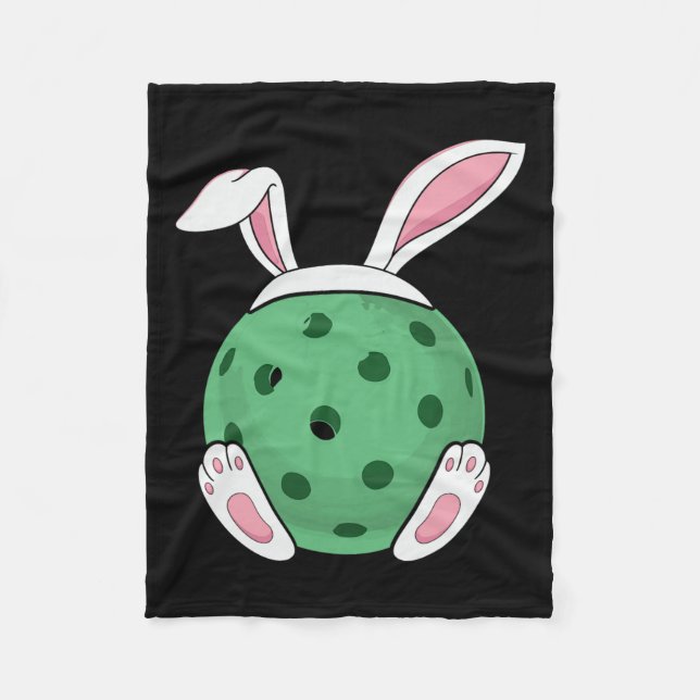 Couverture Polaire Pickleball de lapin de Pâques - Fun Pickleball de  (Devant)