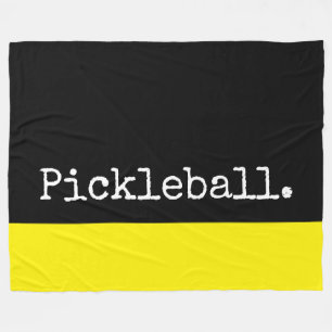 Couverture Polaire PICKLEBALL Fun Black Vivid Jaune Color Block
