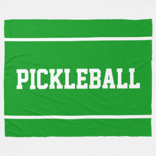 Couverture Polaire PICKLEBALL Rayures blanches sportives sur vert bri