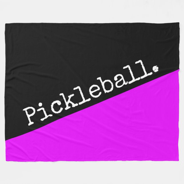 Couverture Polaire PICKLEBALL Retro Bright Rose couleur bloc (Devant (Horizontal))