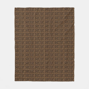 Couverture Polaire Picnic Funny Wicker Typographie Brown Texte