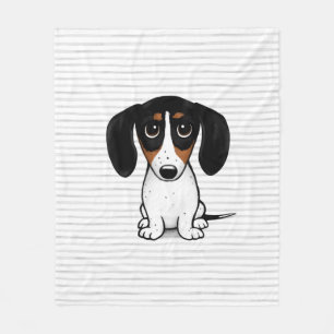 Couverture Polaire Piebald Dachshund Cute Chien Coquelicot Blanche