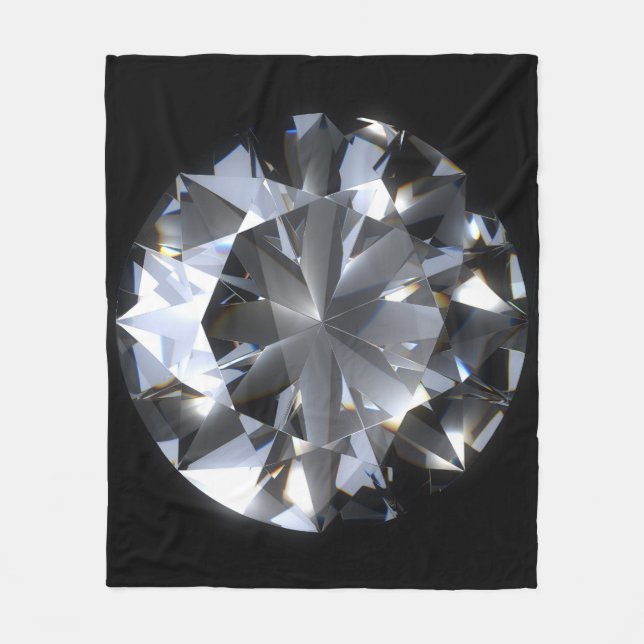 Couverture Polaire Pierre de diamant : l'espace noir brille. (Devant)