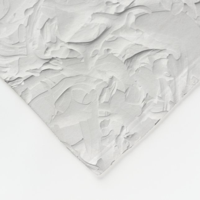 Couverture Polaire Pierre texturée blanche, Art Abstrait monochrome (Coin)
