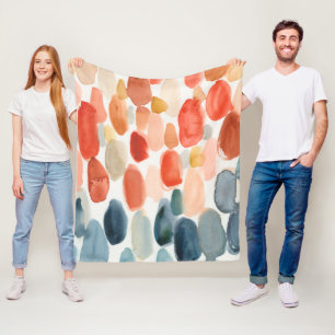 Couverture Polaire Pierres de corail et bleues de saison d'agrume -