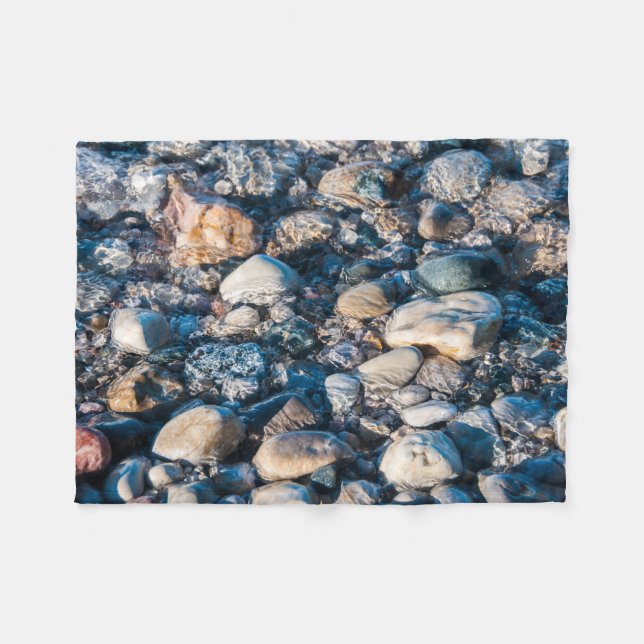 Couverture Polaire Pierres de plage sous-marines brillant de couleur (Devant (Horizontal))