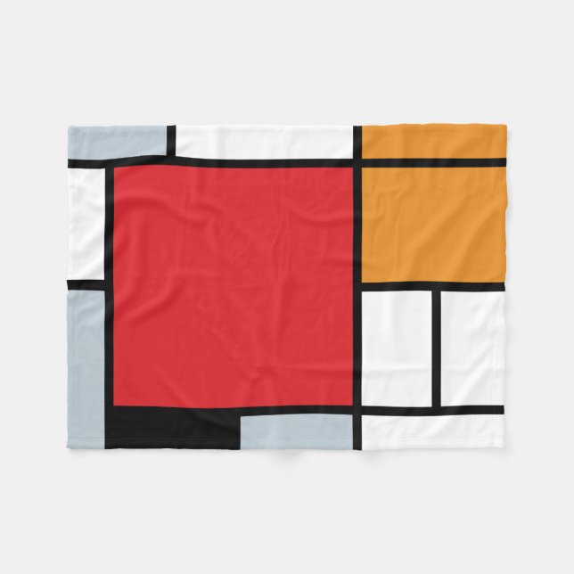 Couverture Polaire Piet Mondrian - Composition avec grand plan rouge (Devant (Horizontal))