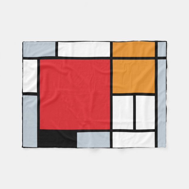 Couverture Polaire Piet Mondrian - Composition avec un grand plan rou (Devant (Horizontal))