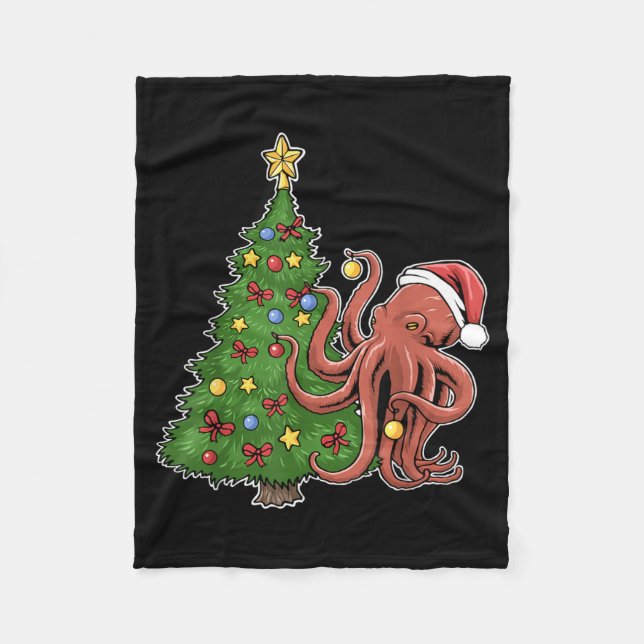 Couverture Polaire Pieuvre de Noël (Devant)