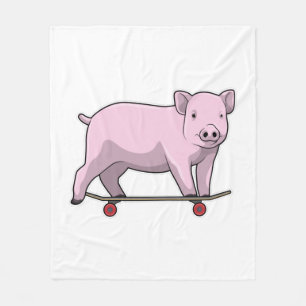 Couverture Polaire Pig as skater avec skate