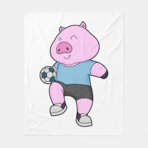 Couverture Polaire Pig Soccer joueur Soccer