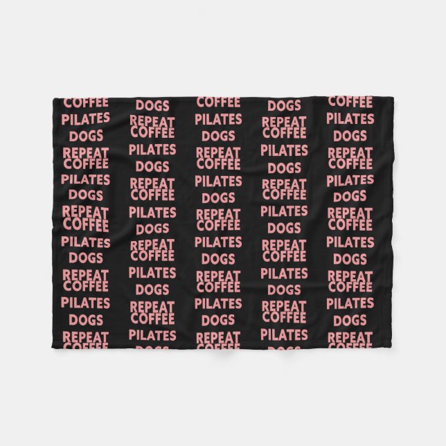 Couverture Polaire Pilates de café femmes Chiens Répéter  (Devant (Horizontal))