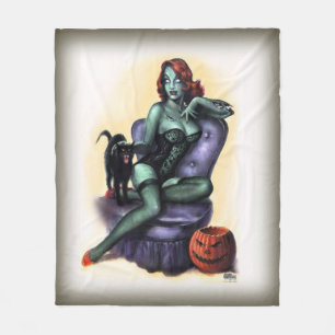 Couverture Polaire Pin de fille de zombi de Halloween