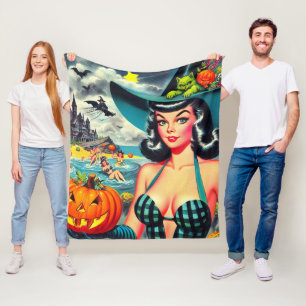 Couverture Polaire Pin-up Halloween vintage