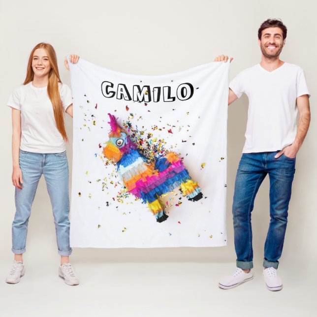 Couverture Polaire Pinata Blanche personnalisée (En situation)