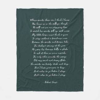 Couverture Polaire Pine Green Custom Poem Song Lyric Quote 
