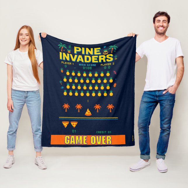 Couverture Polaire Pine Invaders-Pineappy Empire Retro Games Series (En situation)