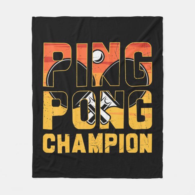 Couverture Polaire Ping Pong Champion Retro Tennis De Table (Devant)