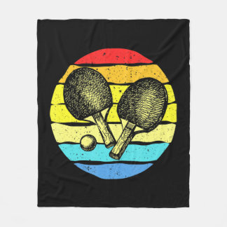 Couverture Polaire Ping Pong Table Tennis Lovers Retro 