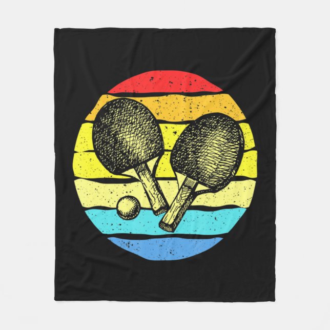 Couverture Polaire Ping Pong Table Tennis Lovers Retro  (Devant)