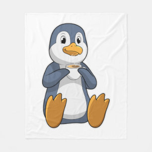 Couverture Polaire Pingouin avec la coupe du café