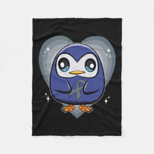Couverture Polaire Pingouin avec Ribbon World Dyslexie Sensibilisatio