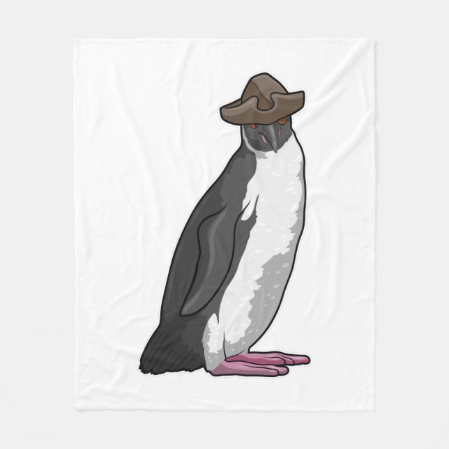 Couverture Polaire Pingouin comme pirate avec Casquette (Devant)