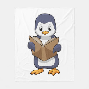 Couverture Polaire Pingouin Nerd avec Livre